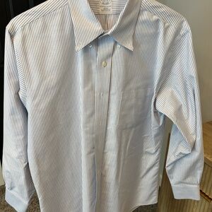 Brooks Brothers Blue and White Pinstripe Dress Shirt 16 1/2 - 32